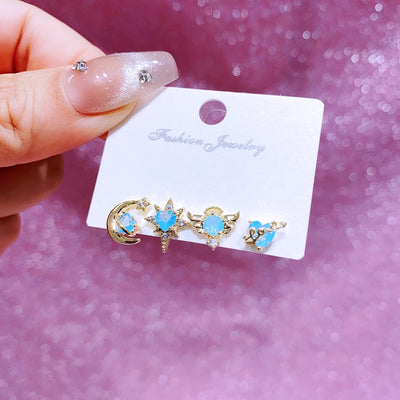 Blue Moon Earrings Set