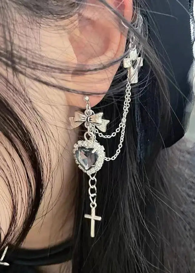 Heart Cross Earrings