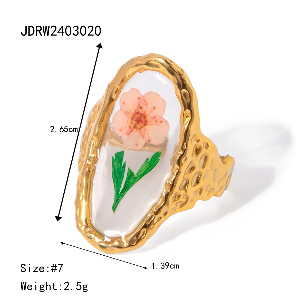 Flower Glass Rings