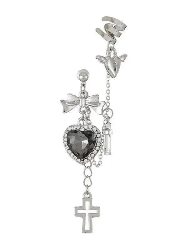 Heart Cross Earrings