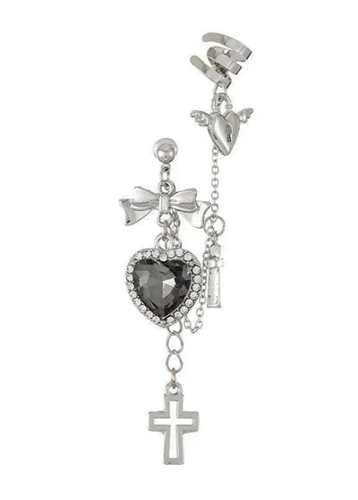 Heart Cross Earrings