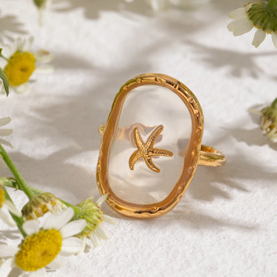 Starfish Glass Ring
